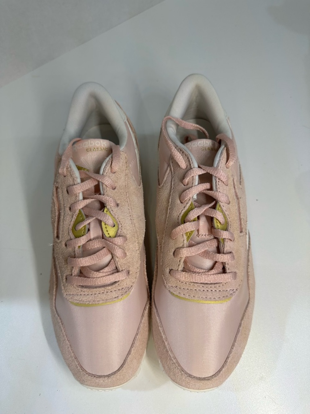 Reebok Pink Suede & Leather Low-Top Sneakers